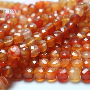 Meihan tự nhiên màu đỏ calconia callian 8 mm cube đối mặt với các tài khoản yêu thích để làm đồ trang sức thiết kế DIY 8 Bán hàng chính BR 52 - 7