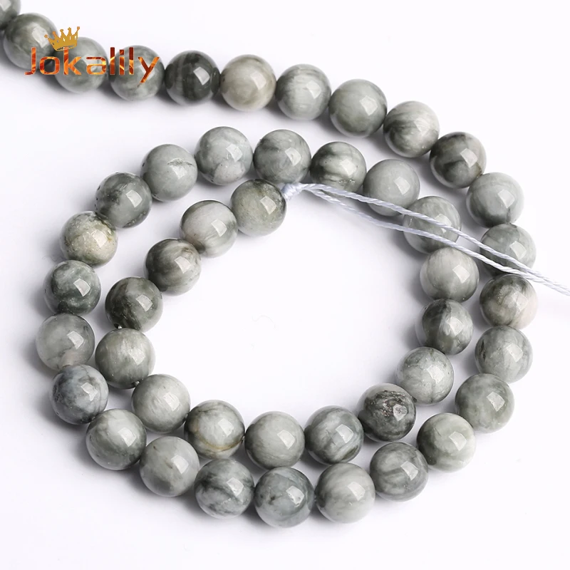 Natural Gray Hawk Eye Stone Eagle Eye Beads Round Loose Spacer Beads For Jewelry Making DIY Bracelet Accessories 6 8 10 12mm 15