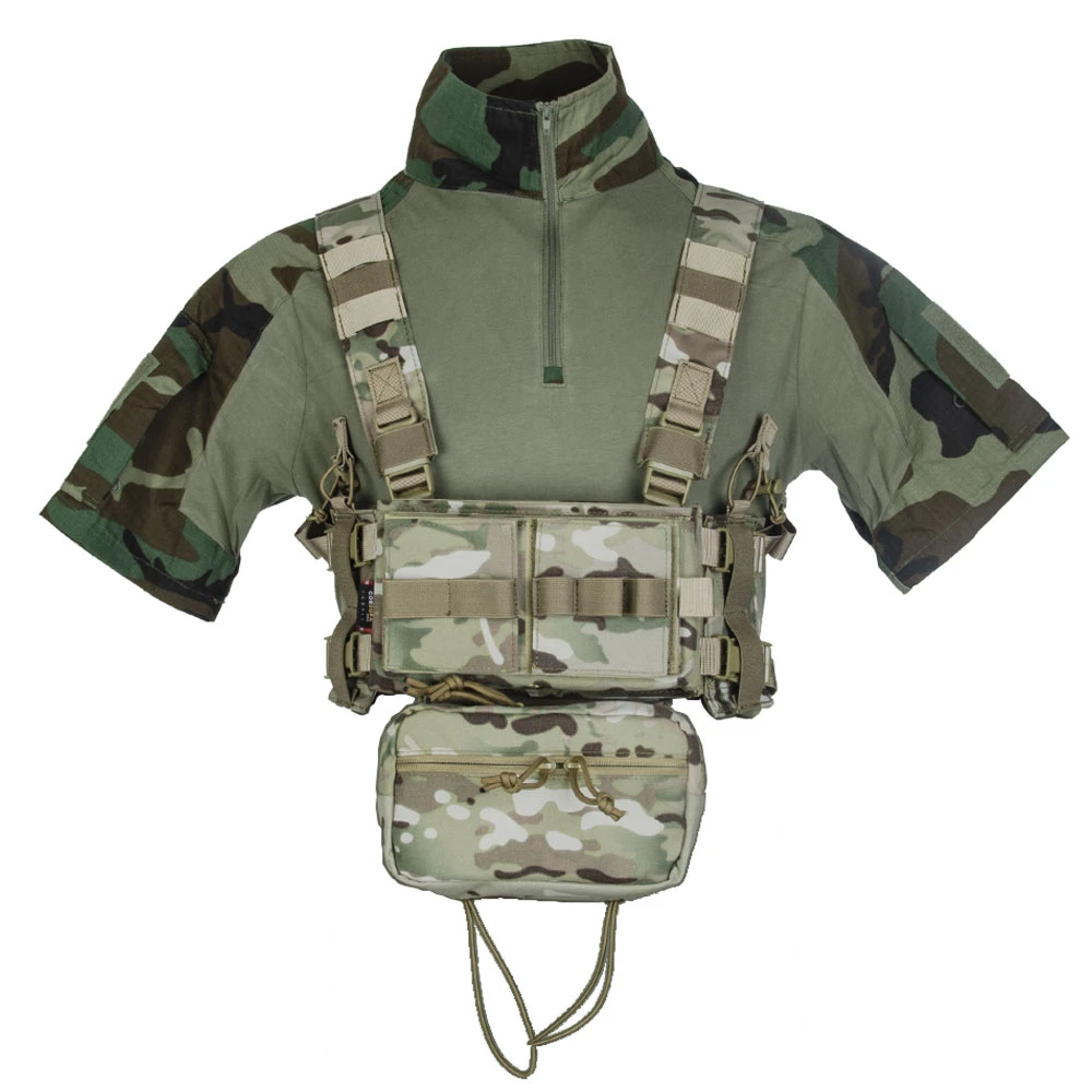 Tactical Micro Mini Flight MK3 Chassis Modular H Harness Chest Rig SACK With 5.56 MOLLE Magazine Pouch Multicam Nylon Airsoft