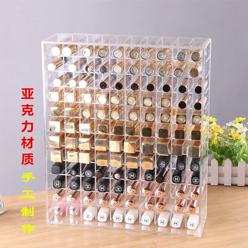 Lipstick Organizer Box Dressing Table Transparent Acrylic Storage Holder Desk Tidy Bracket Large Makeup Cosmetic Organizer Stand