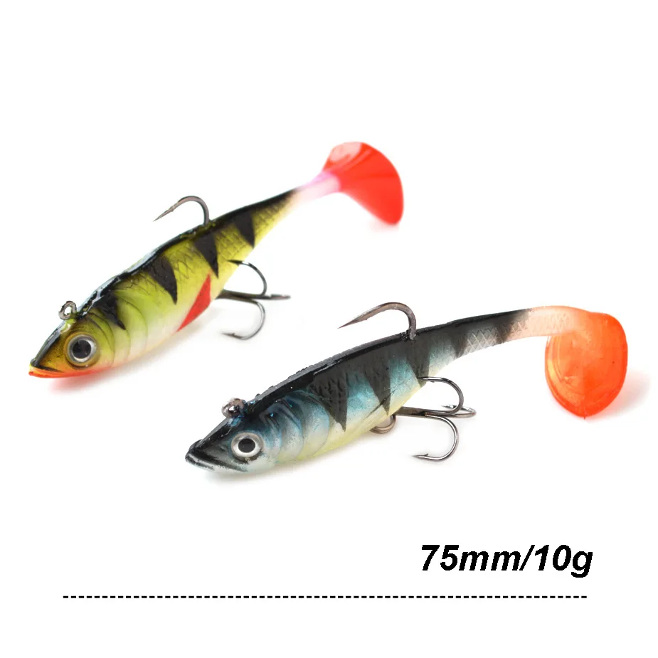 TOMA Soft Lure 7g 10g 13g 15g Artificial Bait Silicone Sinking Fishing Lure Sea Bass Jig Head Soft Bait For Carp Fishing Tackle