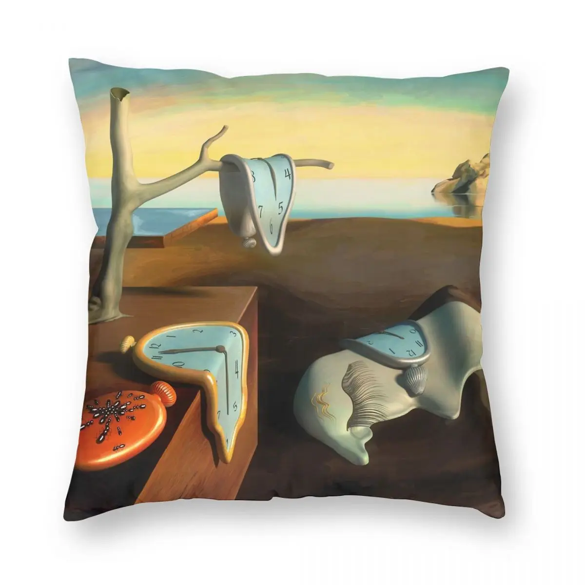 Persistence Of Memory Pillowcase Polyester Linen Velvet Pattern Zip Decor Throw Pillow Case Home Cushion Cover 45x45