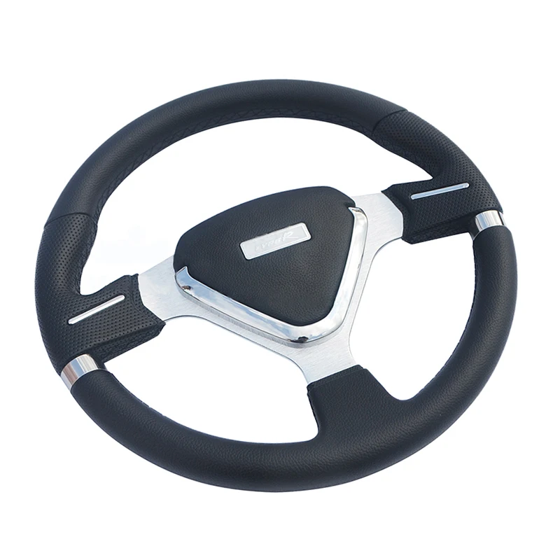 350mm Sport Steering Wheel Flat Typer Auto Retrofit PVC Leather Car Steering Wheel