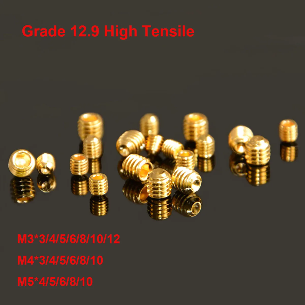 20pcs Set vite vite a testa cilindrica vite a testa cilindrica M3 M4 M5 viti a testa cilindrica con esagono incassato vite a testa esagonale grado 12.9 titanio placcato oro