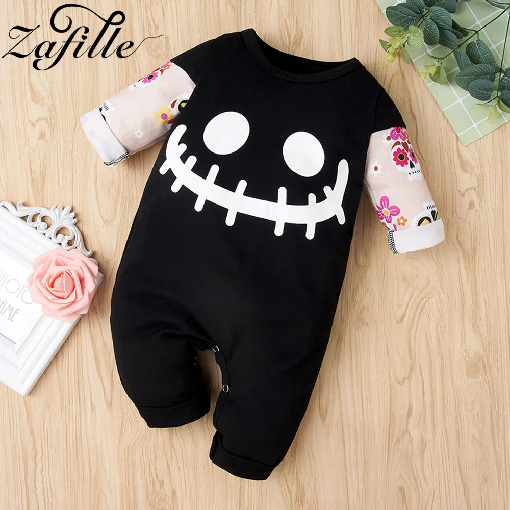 ZAFILLE My First Baby Halloween Costume Unisex Hooded Pumpkin Ghost Baby\'s Rompers Toddler Infant Baby Halloween Clothes