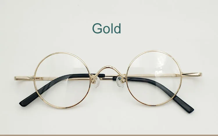 Brillengestell Herren Metall Retro Runde Korrektionsbrille Myopie Optische Brille Rund Durchmesser 40mm Kleiner runder Rahmen Damen – Detail 2