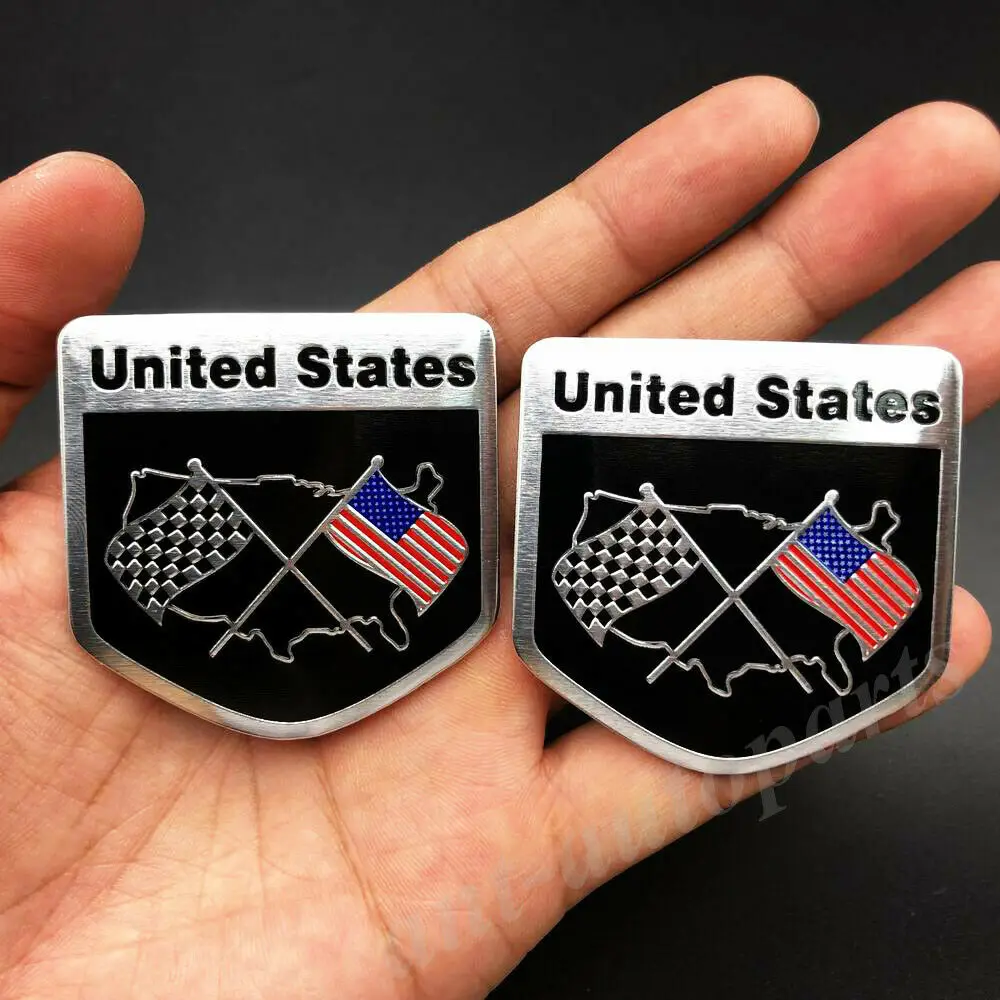 

2x USA United States Flag Car Motorcyle Gas Tank Decals Sticker Badge Emblem