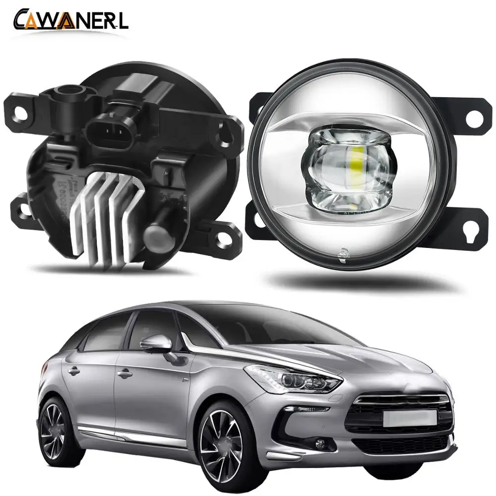 LED Lens Fog Light Assembly For Citroen DS5 2012 2013 2014 2015 Car Right + Left Fog Lamp Daytime Running Light 30W 8000LM 12V