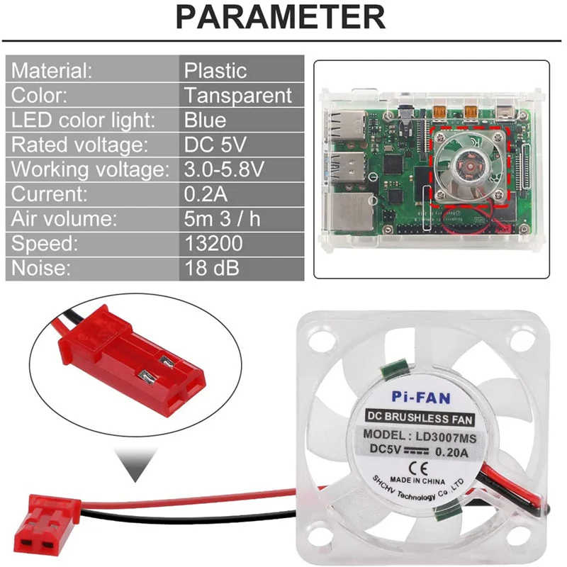 2 pçs para raspberry pi 4 ventilador raspberry pi dc sem escova cpu led ventilador de refrigeração 30mm 3010 ventilador cooler para raspberry pi modelo b 3b + 2b