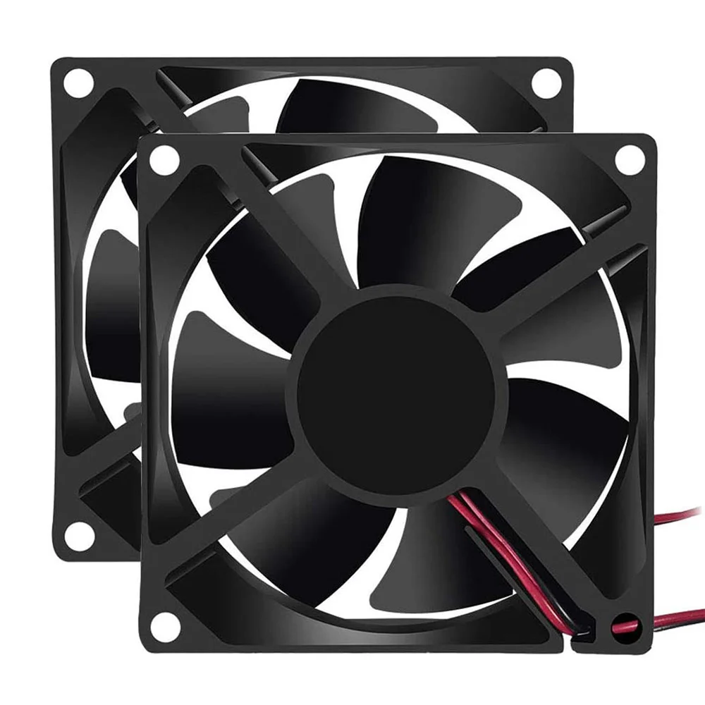 2PCS 80mm x 80mm x 25mm Fan DC 12V 24V 8025 Brushless Cooling Fan for Cooling PC Computer Case CPU Coolers Radiators 2Pin