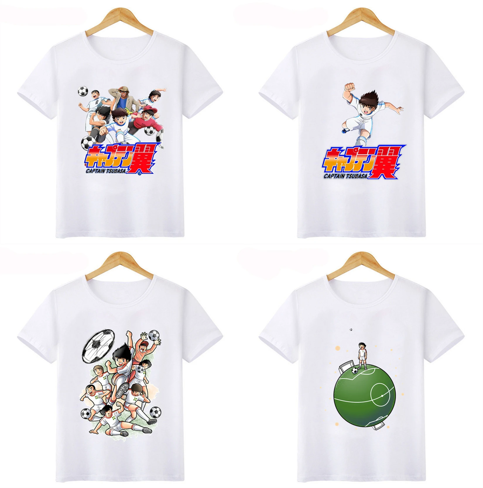 2023 NEW Anime  Le Petit Footballer Print Kids T-shirts Baby Boys Girls Funny T shirt Cartoon Tees Children summer Tops 239