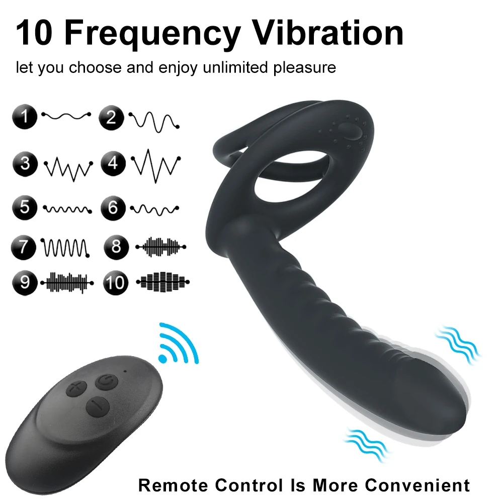 10 Frequency Double Penetration Anal Plug Dildo Butt Plug Vibrator For Men Strap On Penis Vagina Plug Adult Sex Toys For Couples