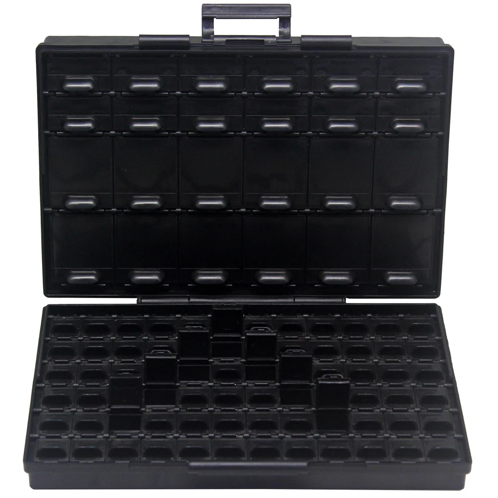 2pcs AideTek BOXALL24+96AS Empty boxes enclosure SMD SMT parts compartments Lids Beads Craft Organizer