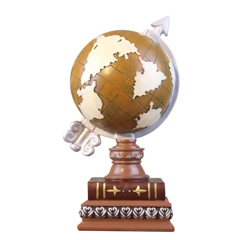 

Vintage Resin Globe With Book Crafts Model Home Decoration Miniature Ornaments Artesanato Globe Figurines Home Decor Sculpture