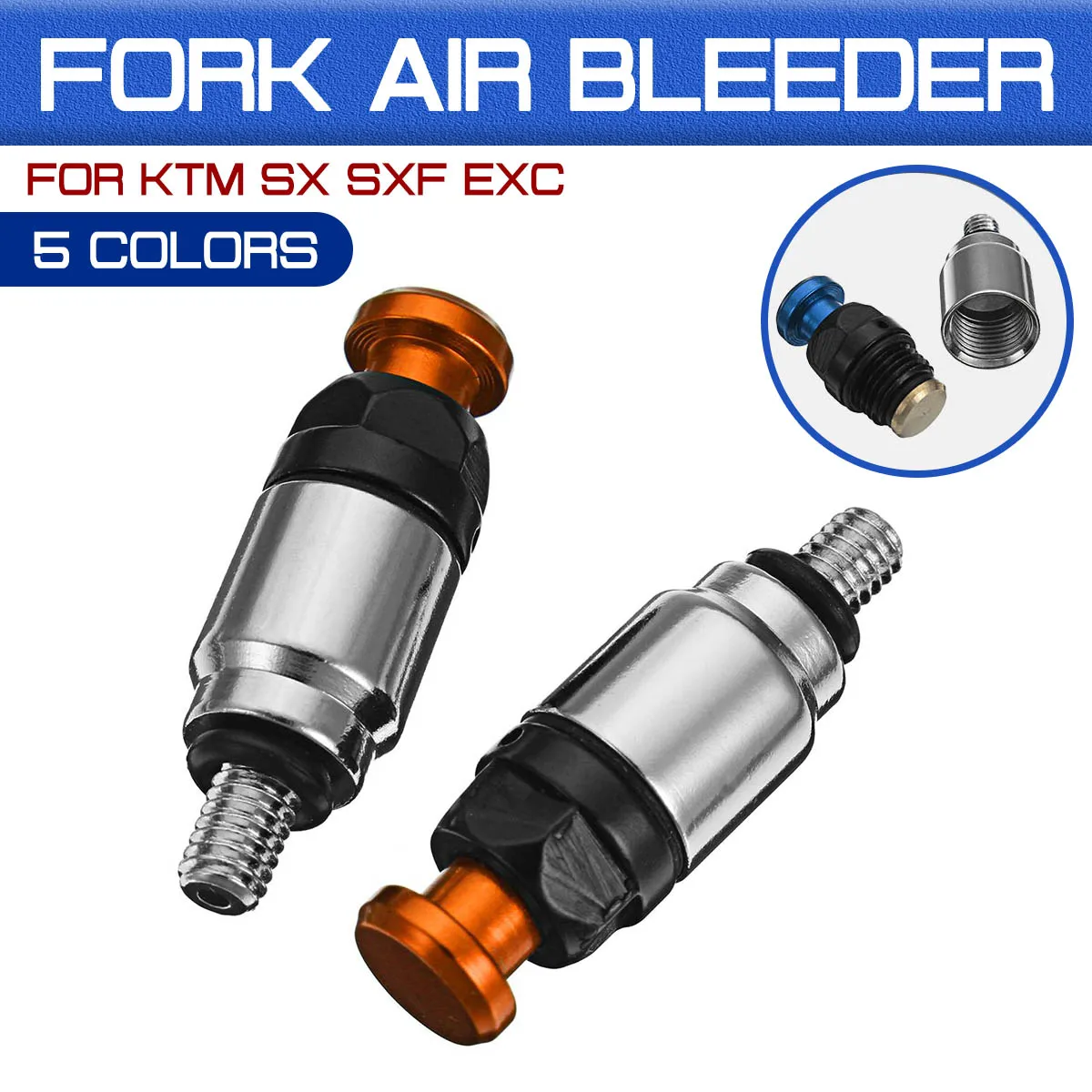 1 pair Fit for KTM SX SXF EXC Supermoto Motard Racing M4x0.7mm Motorcycle Screw Fork Bleeder Relief Valve Fork Relief Valve