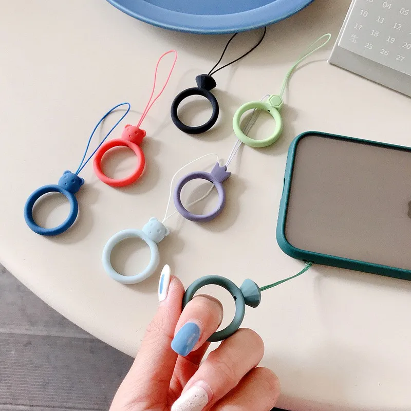 かわいい携帯電話のリストストラップ旅行携帯電話ストラップユニバーサルシリコンハンドロープモバイルペンダントキーホルダーカードキーストリップ