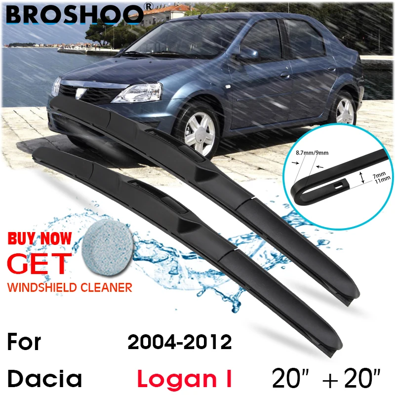 

Car Wiper Blade Front Window Windscreen Windshield Wipers Blades J hook Auto Accessories For Dacia Logan I 20"+20" 2004-2012