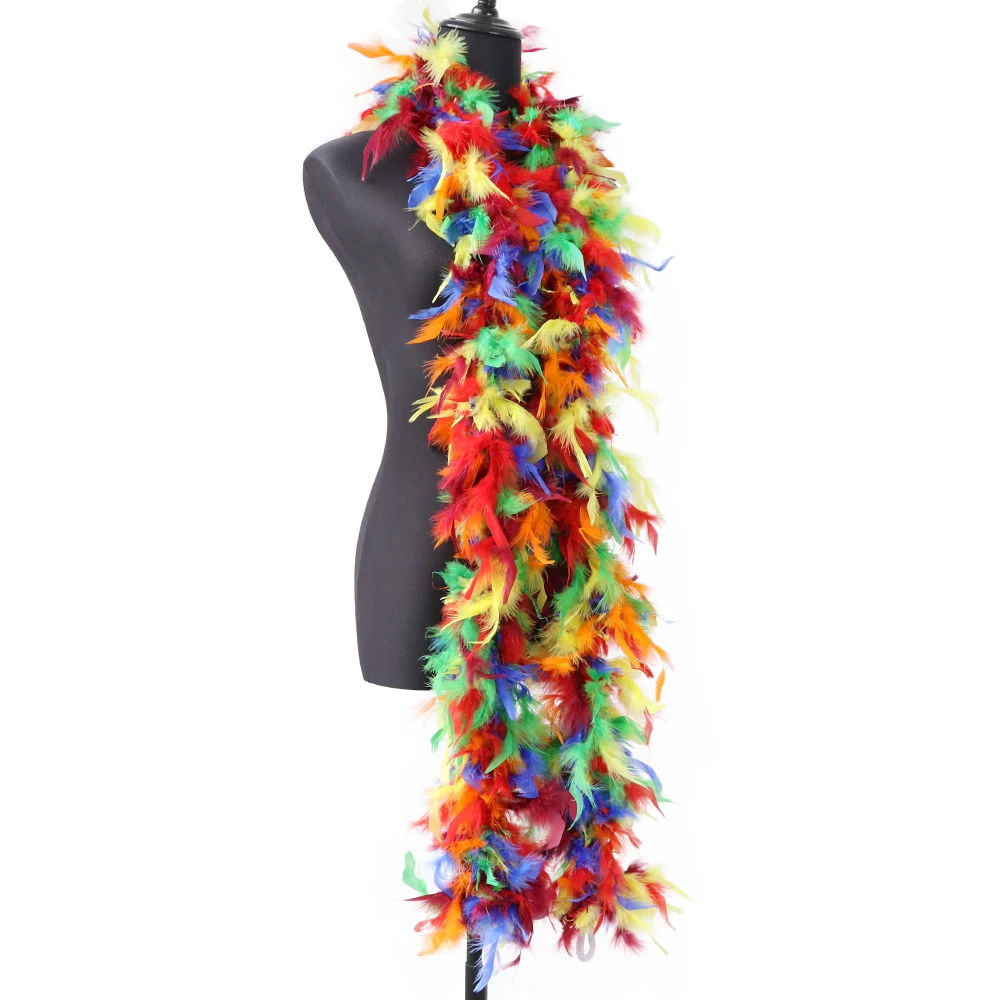 Rainbow Turkey Feather Boas 2 Meter White Shawl Wedding Dresses Party Decorative Scarf In Ribbon Wholesale Customized Color