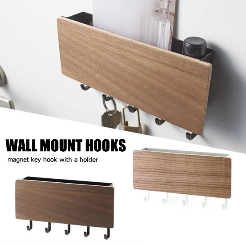 

Key Hanger Punching Free Wall Coat Rack Housekeeper on Wall Multifunctional Storage Box With Clothes Hooks Home Decor Organizer