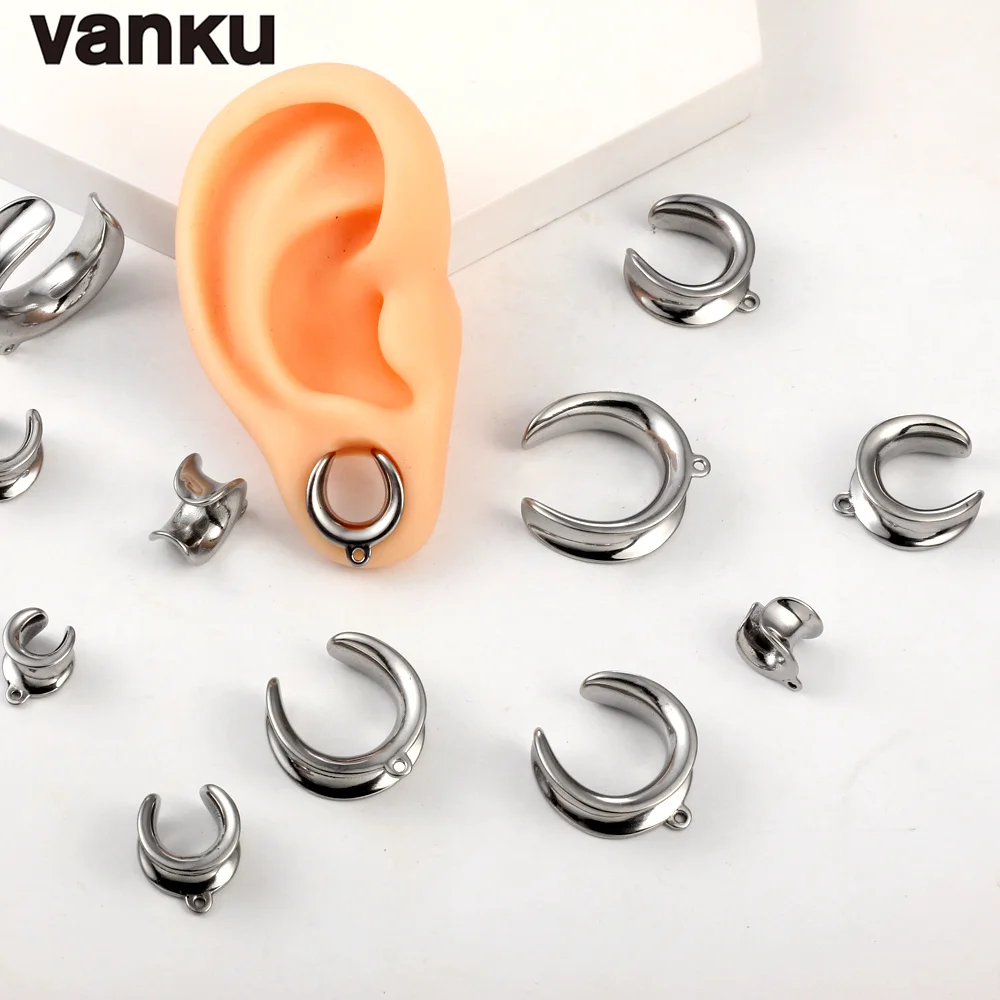 Vanku 2 Stuks Eenvoudige 316Lstainless Staal Oor Piercing Brancard Plug Mode Tunnels Voor Bungelt Diy Oor Meters Zadel Tunnels