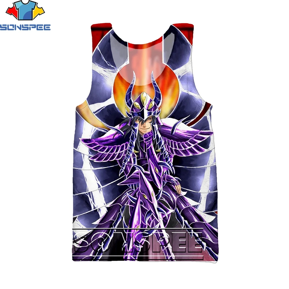 SONSPEE 3D Printing Classic Cartoon Anime Saint Seiya Tank Top Summer Sleeveless Vest Fashion Trend All-match Sports Undershirt