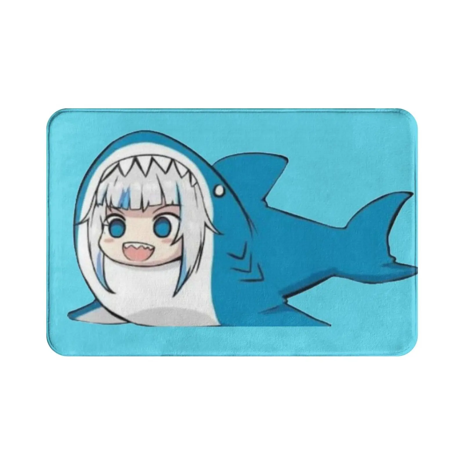 Gawr Gura Cute Shark Pattern Carpet Mat Rug Cushion Soft Hololive Vtuber Gawr Gura Virtual Youtuber Anime Hololive