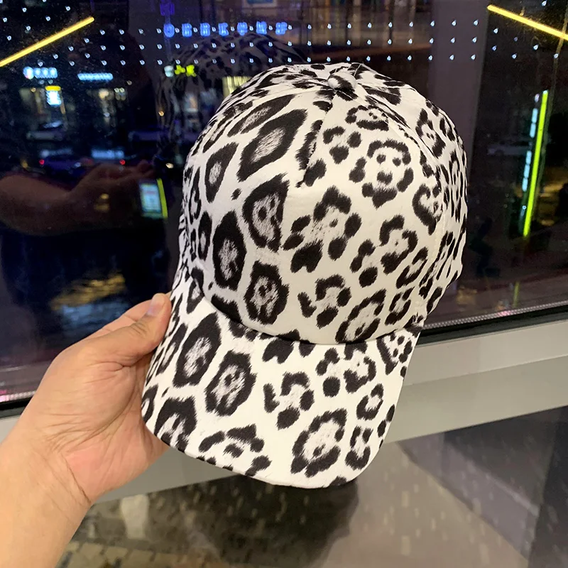 2022 New Ladies Hat Korean Fashion Wild Spring and Autumn Thin Leopard Print Cap Couples Shopping Outdoor Sunshade Baseball Caps