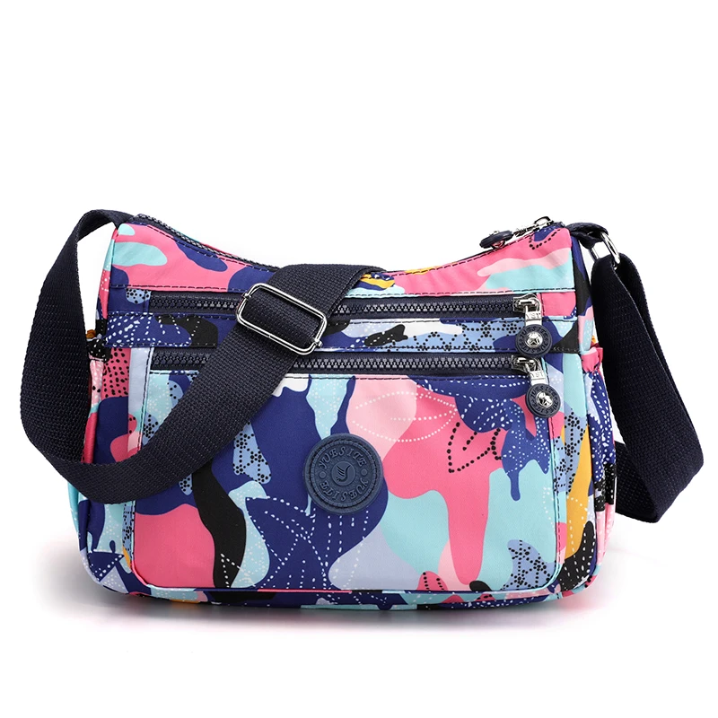 Multi-layer Women Printing Shoulder bag High Quality Female Messenger Bag Ladies Flower Nylon CrossBodyTote Bag 12 colors