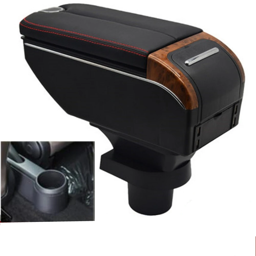 For Volkswagen VW UP Armrest Box Retrofit Parts Center Console Special Storage Space Car Elbow Rest with USB Cup Holder