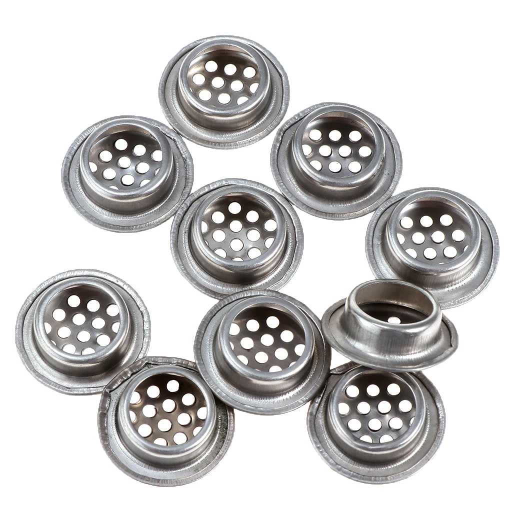 10 Pieces Housing Cover Stainless Steel Round Ventilation Hole Grid