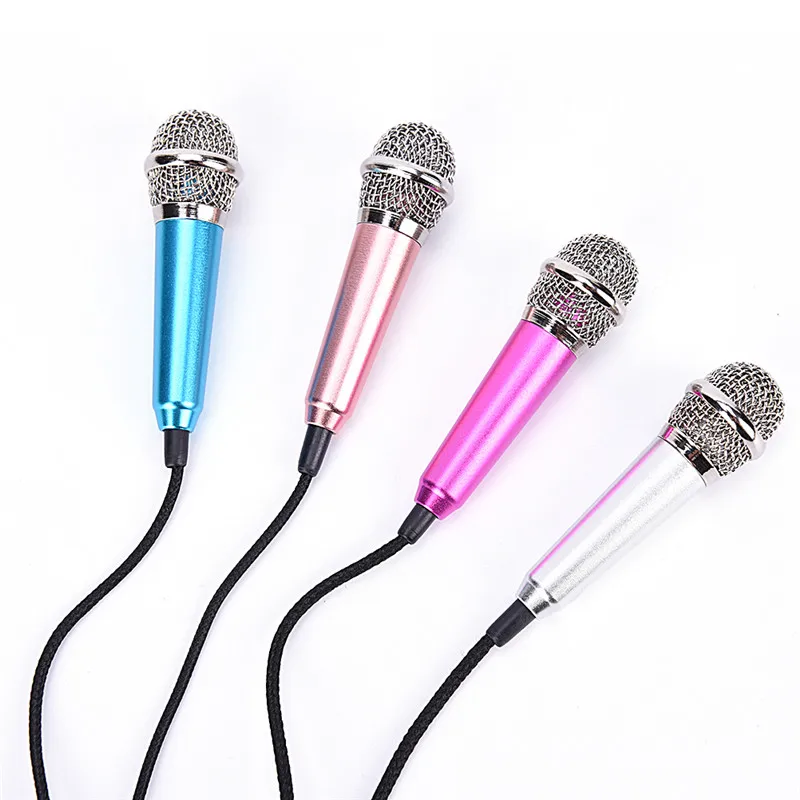 mini Portable Stereo Studio Mic KTV Karaoke Mini Microphone For Cell Phone Laptop PC Desktop Small Size Mic