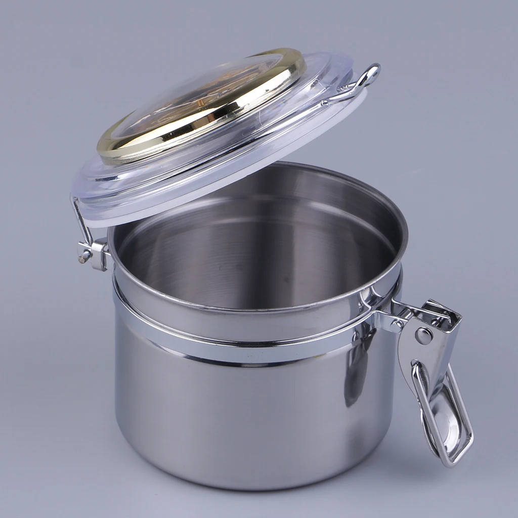 Professional Stainless Steel Pipe Tobacco Tin Can with Hygrometer & Humidifier Moisture Seal Box Humidity Airproof Pot Tank