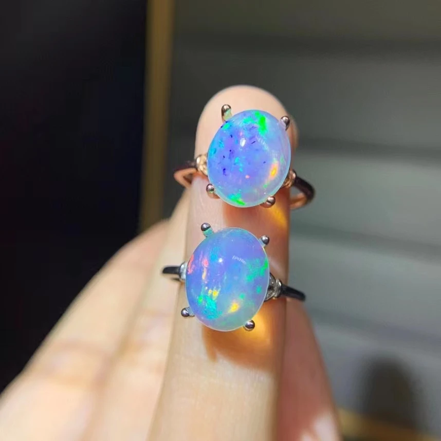 Big Size 9X11mm Natural Opal Ring for Daily Wear Real 925 Silver  Fashion Women Fine Jewelry Good Gift