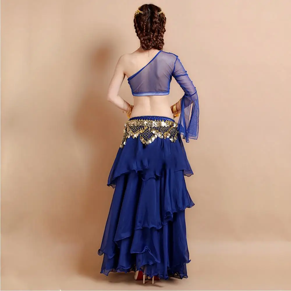 Cheap Dance Clothes Bollywood Outfit Girls Belly Dance Costume Set 3 pieces (Top Belt and Skirt)