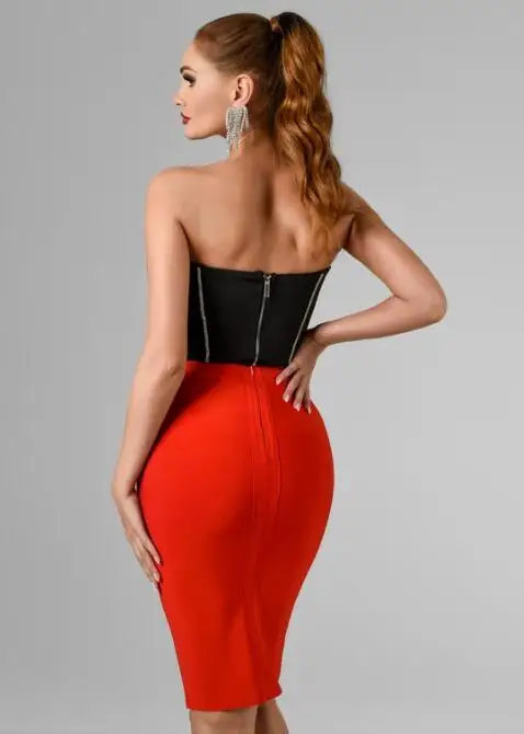 Imagem -04 - Ladies hl Strapless Bandage Dress Bodycon Mini Dress Fora do Ombro Girls Birthday Party Dress Sexy Vermelho Preto Pcs