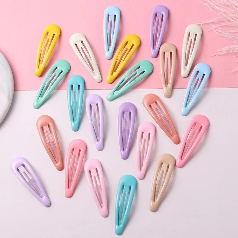 10-40Pcs/Lot Sweet Candy Color Snap Hairpins BB Barrettes Cute Multi Color Hair Clips Hair ornaments for Girls Kids Women Hair A