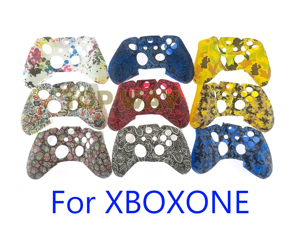 3 pçs transferência de água silicone para xbox um controlador gamepad camo capa de silicone borracha pele aperto caso protetor para xboxone