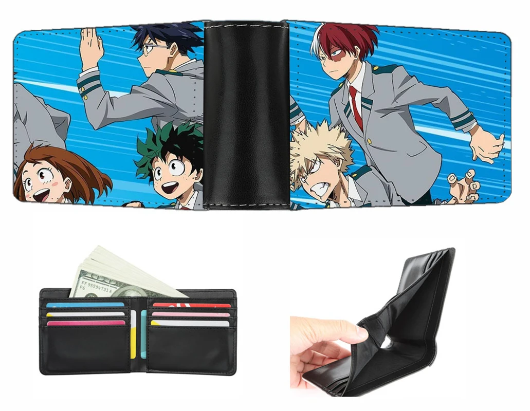 Anime My Hero Academia wallet Men women short wallet teenagers Card Holder PU Short Zero Wallet student Coin Purse