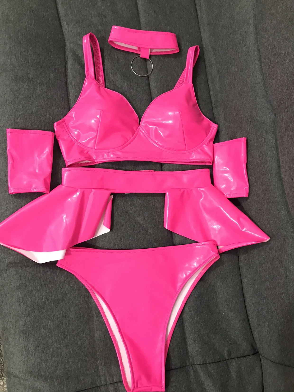 เซ็กซี่บาร์ DJ DS Gogo เครื่องแต่งกายเรืองแสงสีเขียวสีชมพูกระโปรงบิกินี่ Rave ชุดไนท์คลับ Pole เต้นรํา Performance Stage Dance Wear