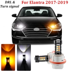 Car LED Turn Signal Light+Daytime Running Light Dual Mode Auto DRL For 2017-2019 Hyundai Elantra Avante I35 I30 Fluidic
