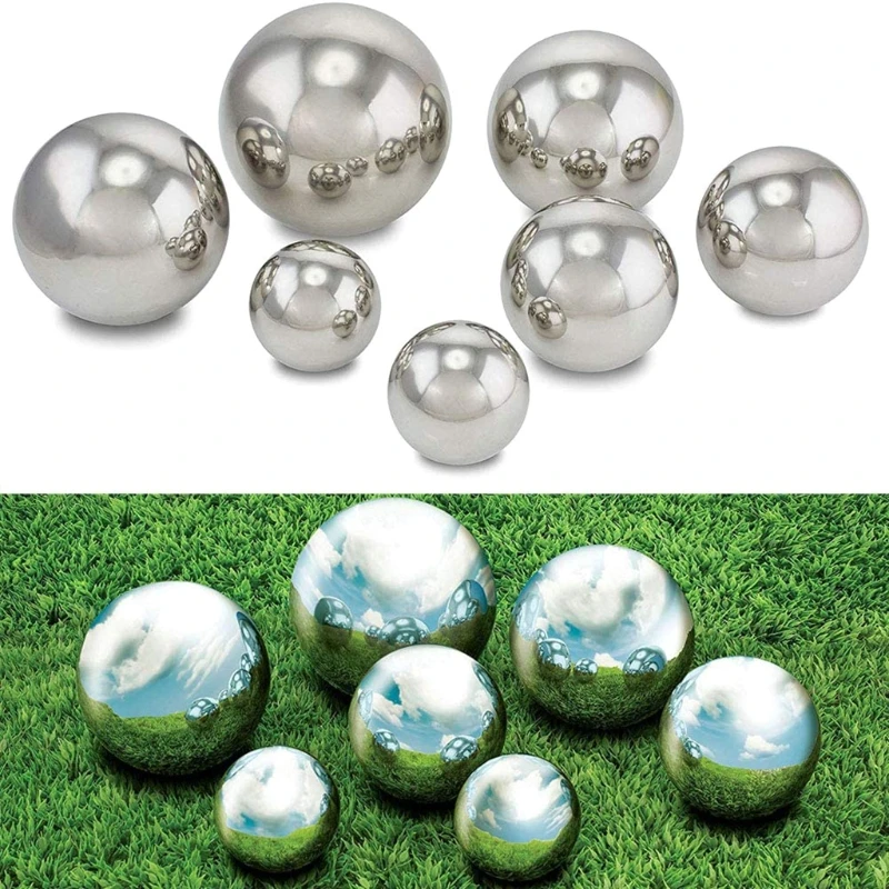 5 Pcs Stainless Steel Gazing Balls Mirror Polished Hollow Ball Reflective Garden Sphere Floating Pond Balls