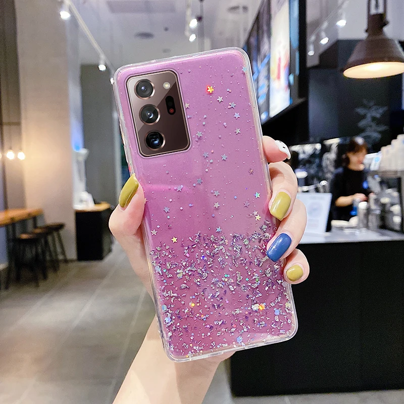 Luxury Bling Glitter Silicone Phone Case For Samsung Galaxy S10 S24 S23 S22 S21 S20 FE Note 20 Plus Ultra-thin Transparent Cover