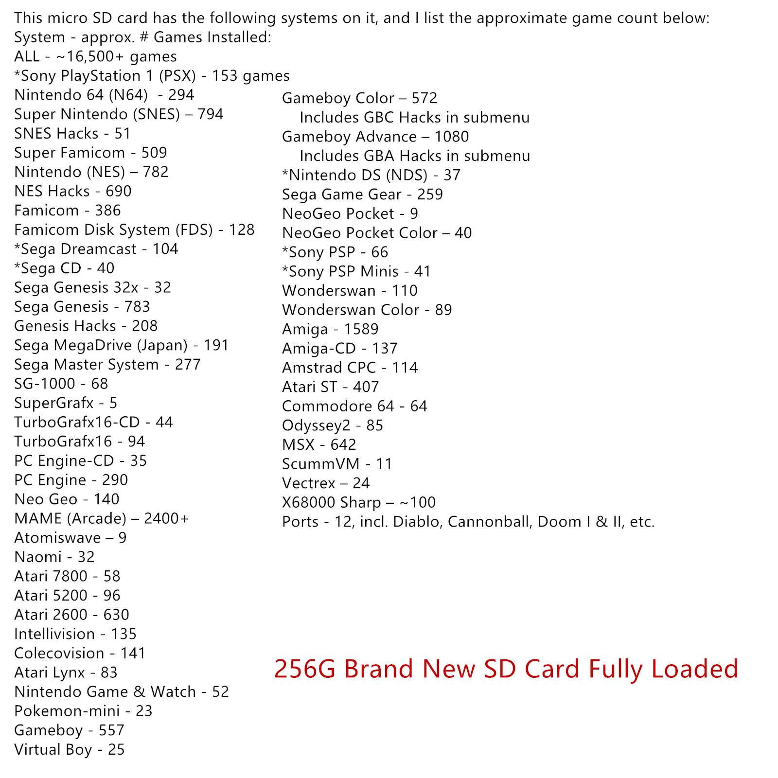 256GB emubic محطة مضاهاة مسبقة التحميل anberonic "RG351p" rg351m بطاقة SD فقط-16,500 + ألعاب ثلاثية الأبعاد معاينات فيديو Boxart