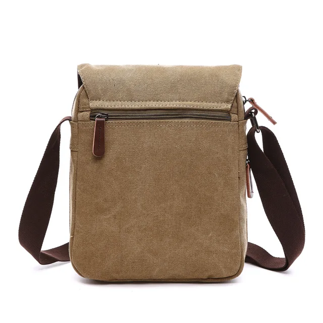 Fashion Solid Vintage Canvas Messenger Satchel Bags Buckle Casual Portable Shoulder Bag Korean Trend Simple Pack For – view 6