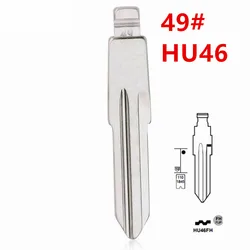 10 stücke 49# HU46 HU46FH linke seite Metall Uncut Blank Flip Remote Key Klinge Für Opel, Chevrolet, holden für keydiy KD xhorse VVDI JMD