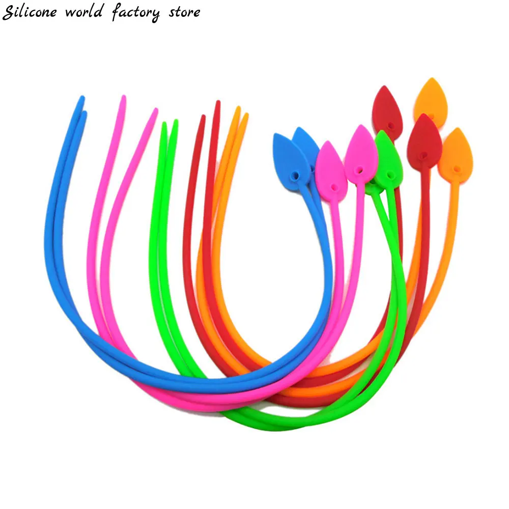 Silicone world Silicone Cable Ties Reusable Cord Tidy Kitchen Storage Food Bag Cable Strap Wire Tie Organizer Sealing Rope