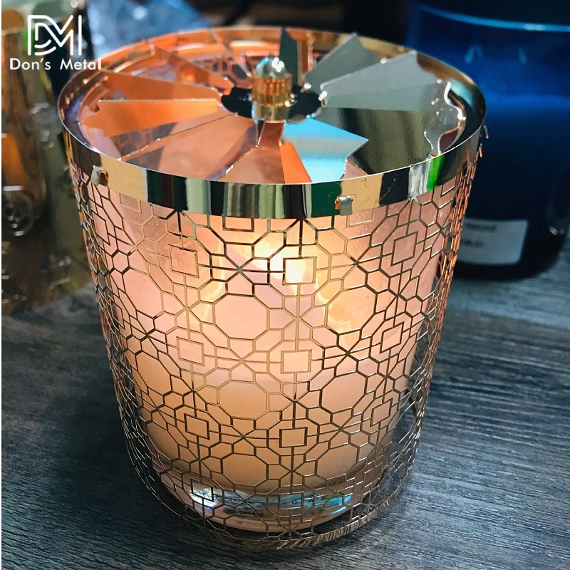 Rotating metal candle holder retro stainless steel tea light candle holder decoration candle holder lamp Christmas gift