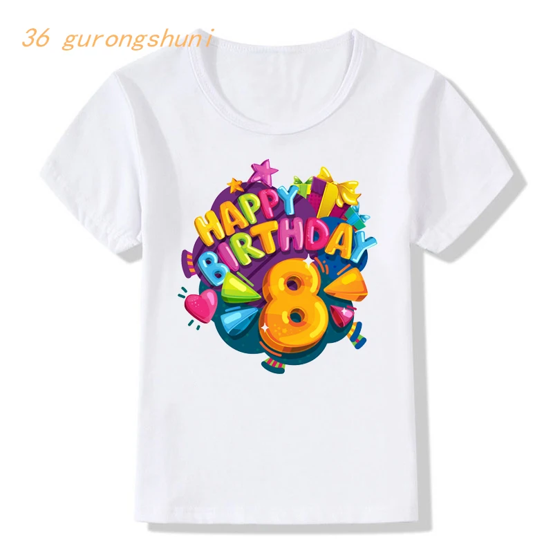 Boys Clothes 8 Years 6 7 3rd Graphic T Shirts kid Tshirt Girl T Shirt for Girls Clothes 4 5th Happy Birthday Children Clothing
