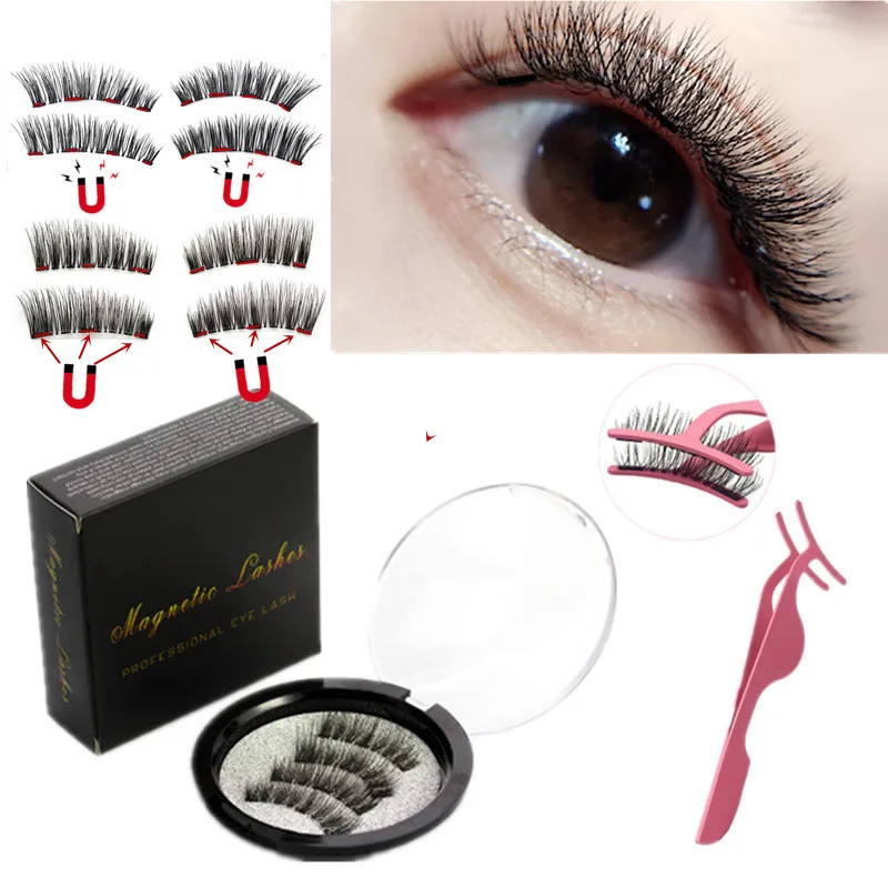 2 Pairs of Magnet Magnetic Eyelashes, Natural Handmade Mink hair, Reusable