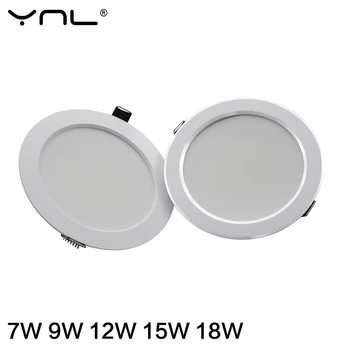 7W 9W 12W 15W 18W 자리 LED 통 AC 220V 240V 방수 따뜻한 흰색 차가운 흰색 부엌 라운드 Recessed 램프 LED 자리 조명